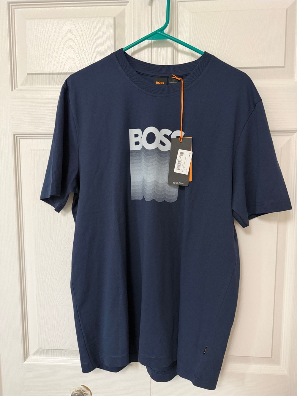 Boss Navy Short-Sleeve Graphic Logo Tee